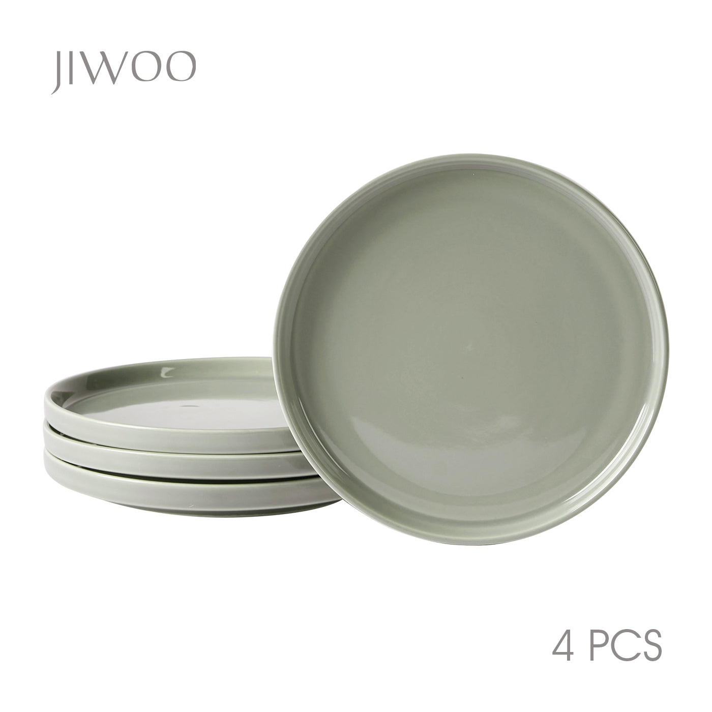 JIWOO-Beira, 4pcs, 8Zoll 21cm Essteller, Mikrowellengeeignet und Spülmaschinengeeignet