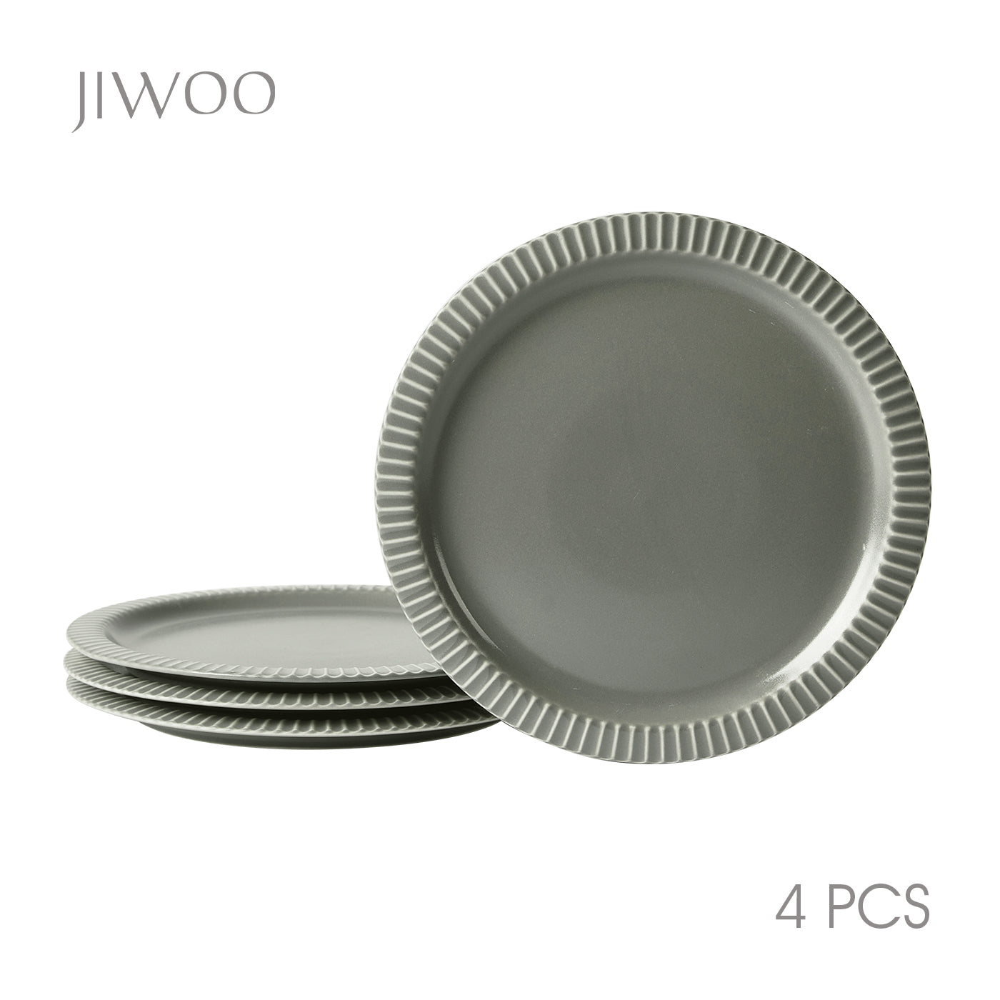 JIWOO-Collins, 4pcs, 10zoll 25,4cm Essteller, Mikrowellengeeignet und Spülmaschinengeeignet