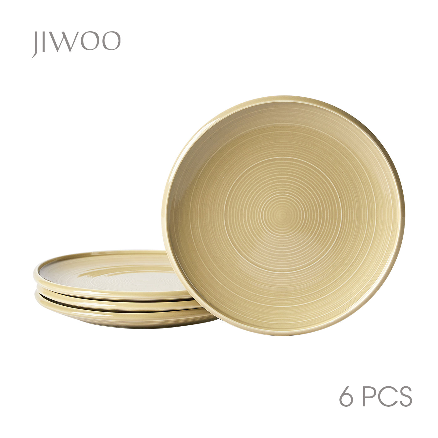 JIWOO-Zen, 4pcs, 8,5zoll 21,5cm Essteller, Mikrowellengeeignet und Spülmaschinengeeignet